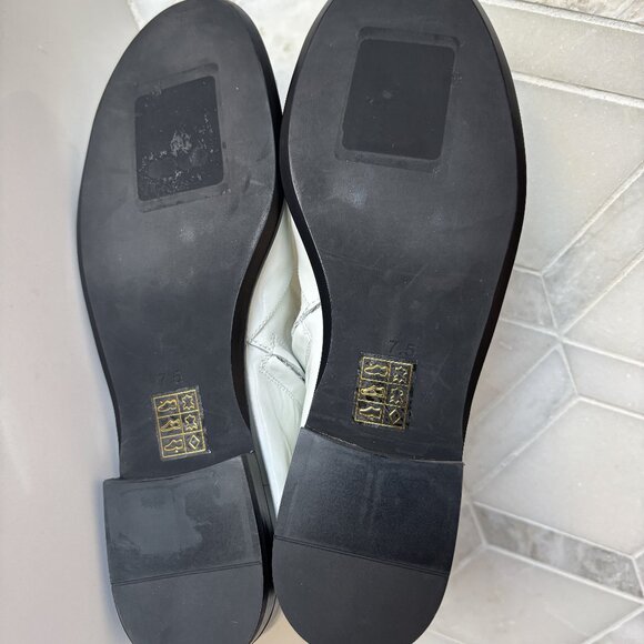 Jeffree Campbell Size 7.5 Patent White Ankle Boot Zipper Black Sole Gretta - Picture 10 of 12